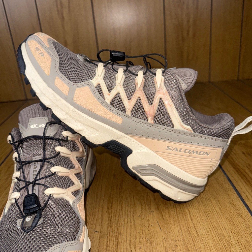 Salomon‎ ACS+ OG Athletic Trail Running Shoes Beige Gray US W13 M12 Quick Lace